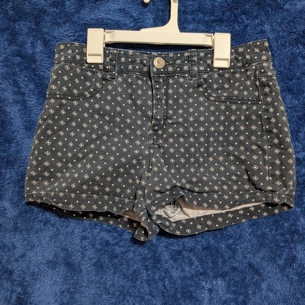 SO Women's Blue Patterned Jean Shorts